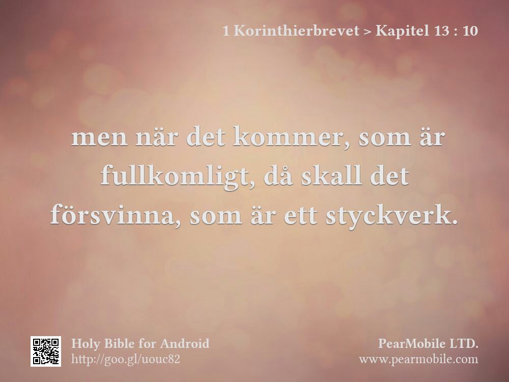 1 Korinthierbrevet, Kapitel 13:10
